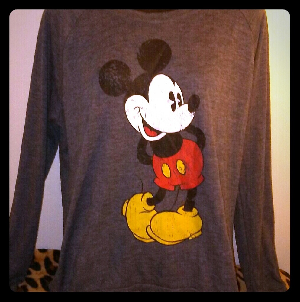 Grey Mickey mouse long sleeve shirt